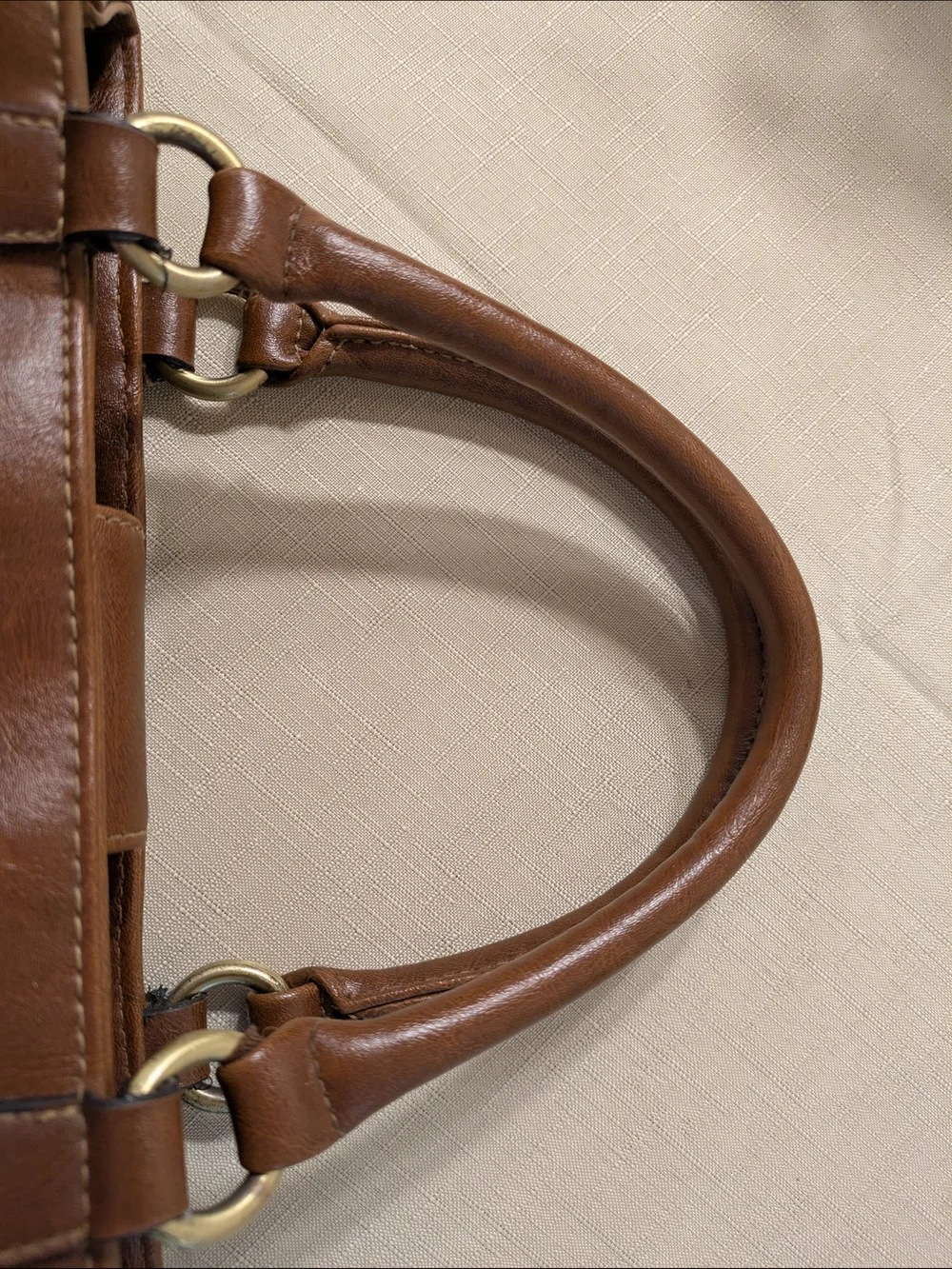 Rosetti Brown Satchel Bag With Crossbody Strap with Floral Cutouts, Coin Purse